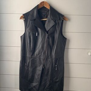 Worth New York dark chocolate brown Leather Moto Vest – Size 10 (NWOT)